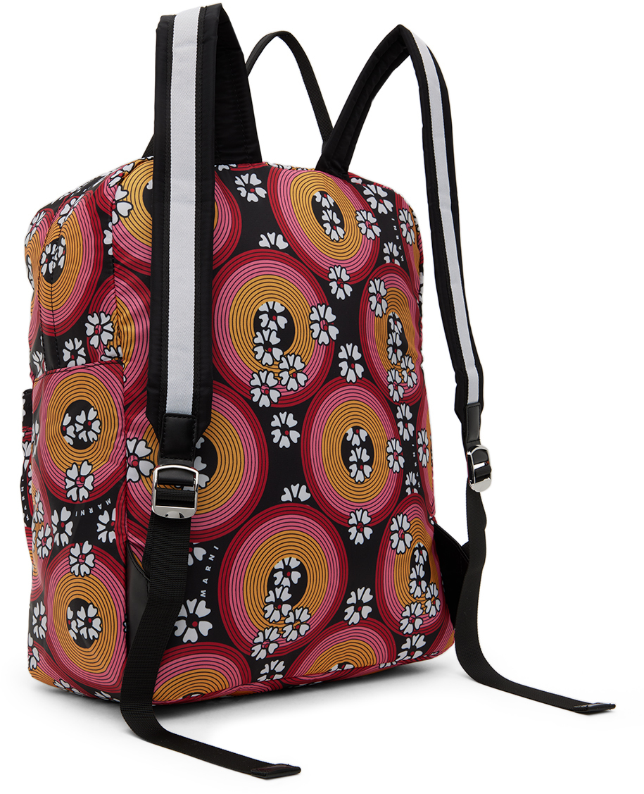 Marni Kids Pink & Orange Allover 70s Circles Backpack In 0m900