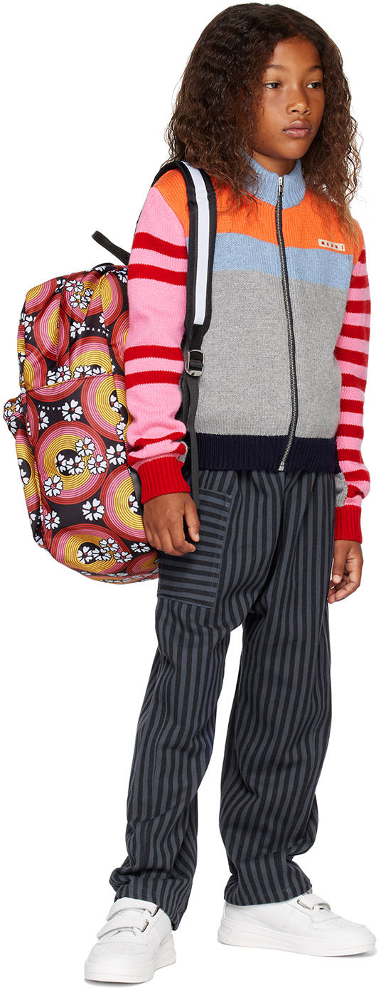 Marni Kids Pink & Orange Allover 70s Circles Backpack In 0m900