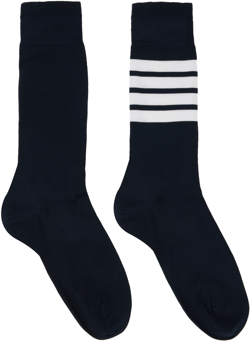 Thom Browne Navy 4-bar Socks In 415 Navy