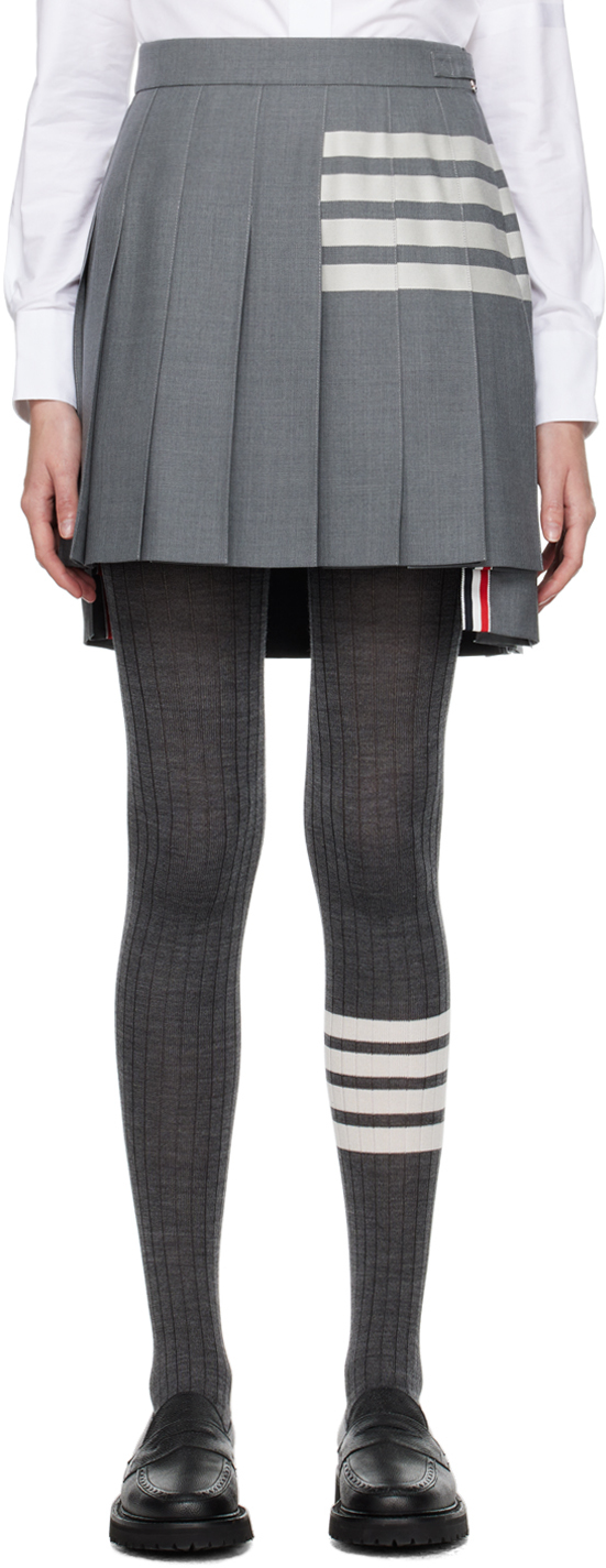 Gray Engineered 4-Bar Miniskirt