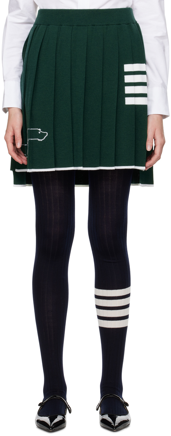 Shop Thom Browne Green Hector 4-bar Miniskirt In 310 Dk Green