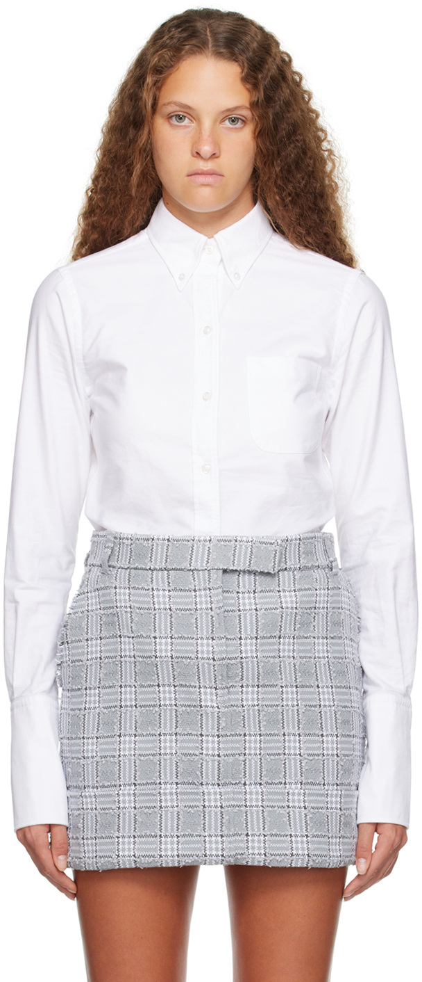 Thom Browne White French Cuff Shirt In 100 White