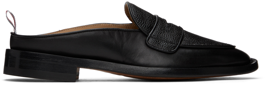 Black Varsity Penny Loafers by Thom Browne on Sale
