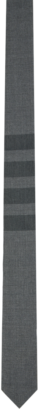 Thom Browne Gray 4-bar Tie In 035 Med Grey