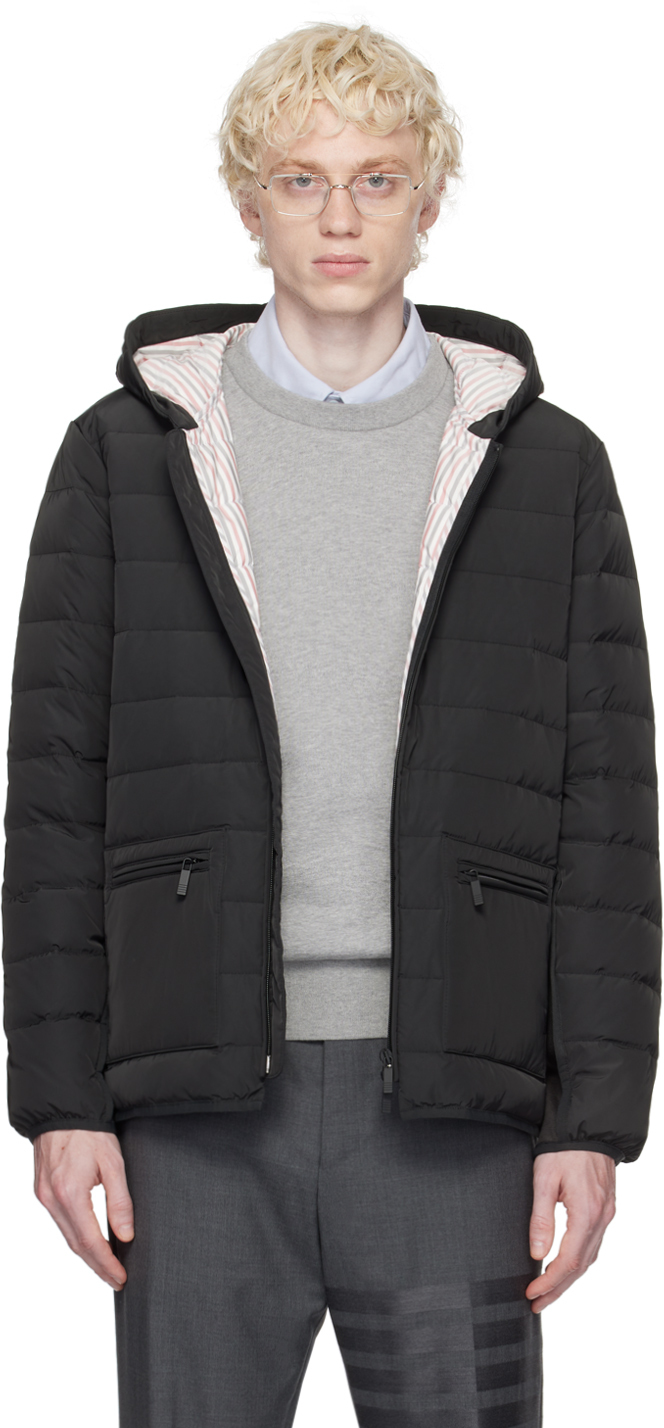 Thom Browne Gray Ultra Light Down Jacket In 015 Charcoal