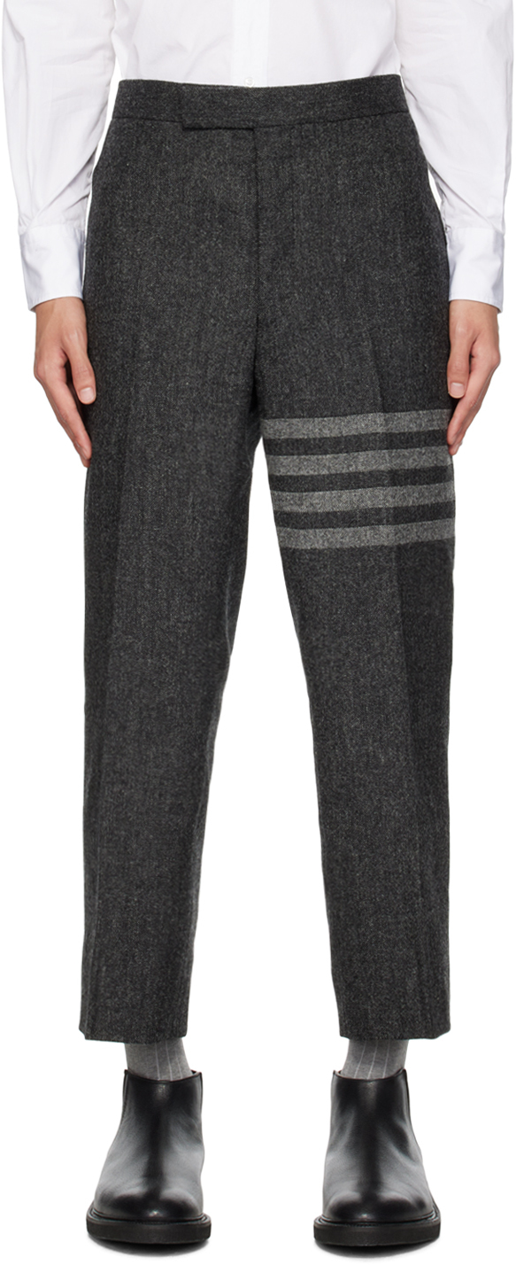 Thom Browne Gray Dropped Inseam Trousers In 025 Dark Grey