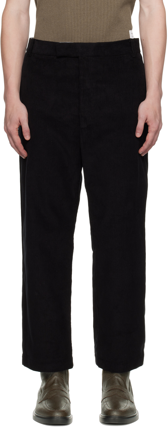 Thom Browne Black Straight-leg Trousers In 001 Black