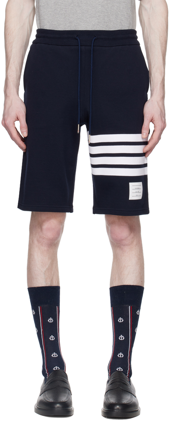Thom Browne Navy 4-bar Shorts In 461 Navy