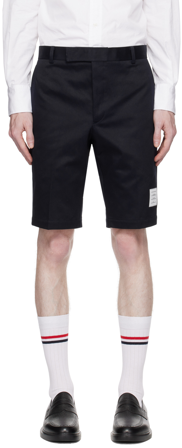 Thom Browne Navy Unconstructed Shorts In 415 Navy