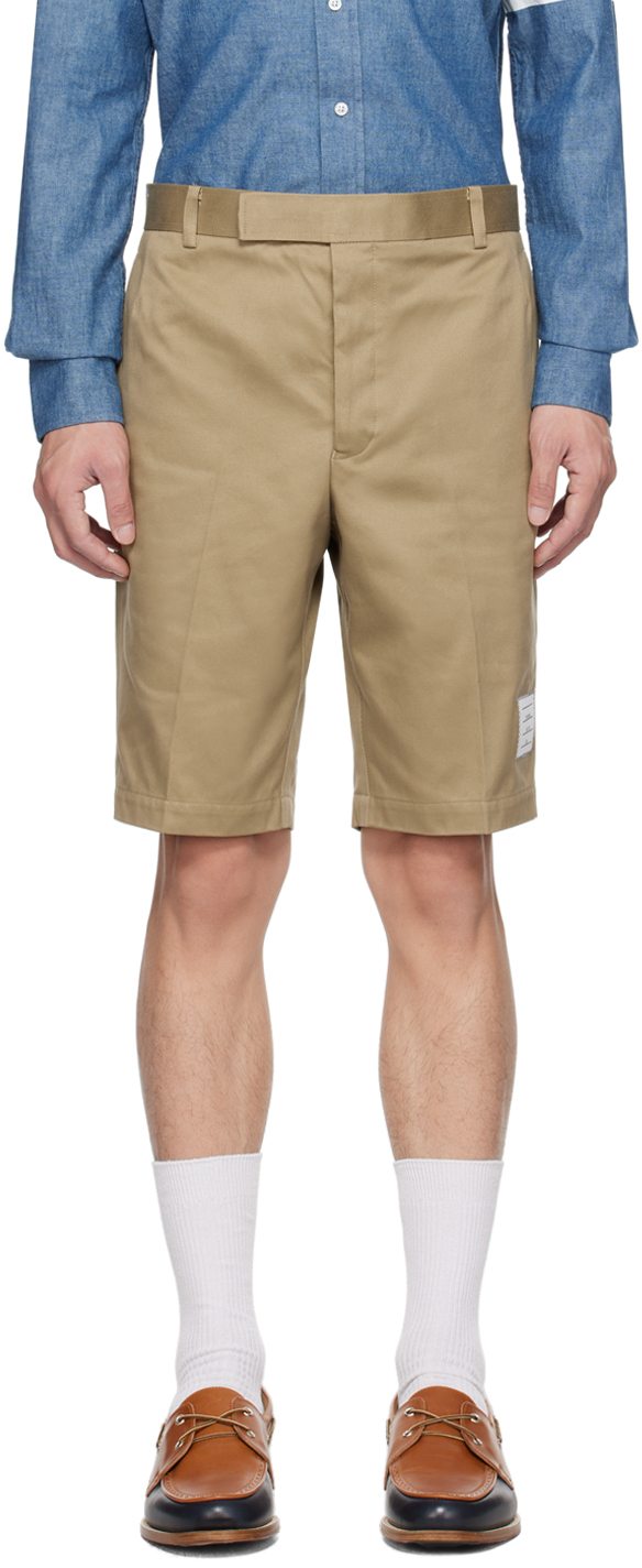 Beige Unconstructed Shorts by Thom Browne on Sale