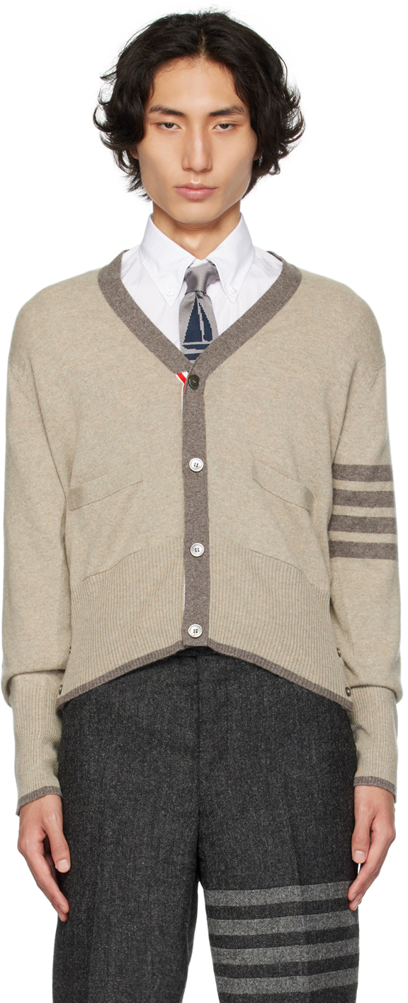 Beige 4-Bar Cardigan