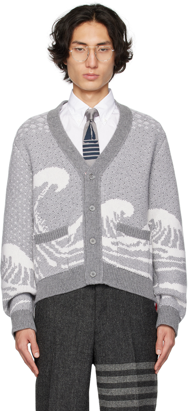 Gray Wave Fair Isle Cardigan
