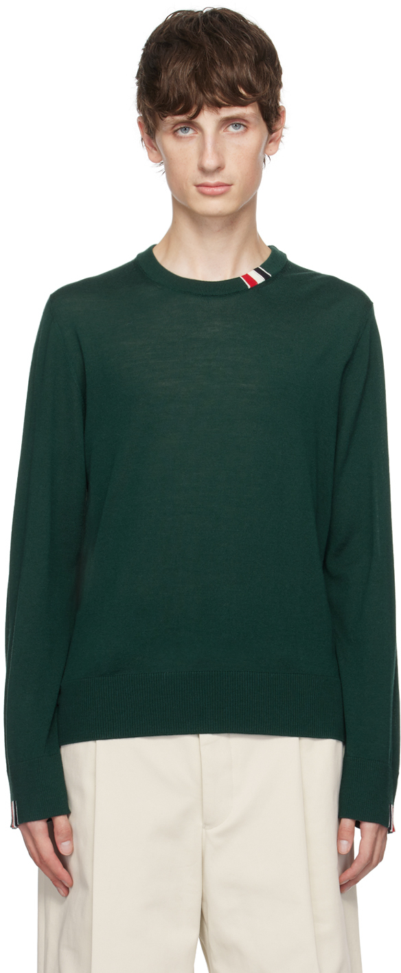 Thom Browne Green Intarsia Sweater