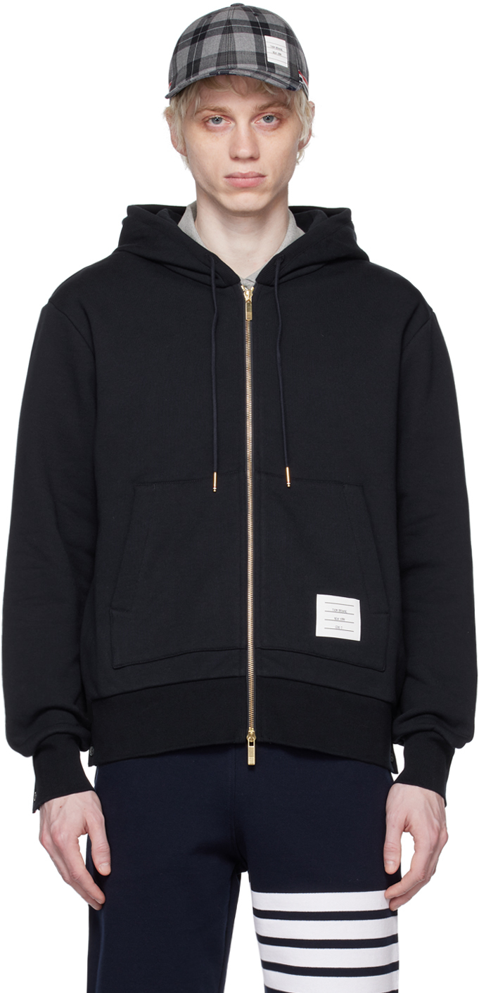 Thom Browne: Navy Stripe Hoodie | SSENSE Canada