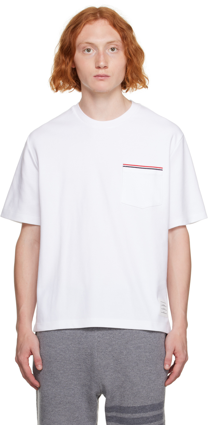 Thom Browne: White Patch Pocket T-Shirt | SSENSE