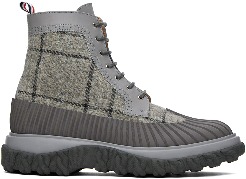 Thom Browne Gray Longwing Duck Boots In 982 Tonal Grey