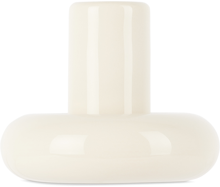 Shop Gustaf Westman Objects White Chunky 90 Candle Holder In Cream