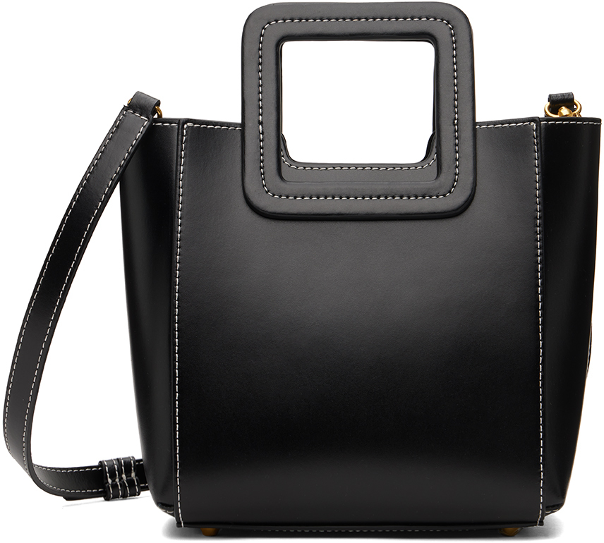 STAUD MINI SHIRLEY LEATHER BAG BLACK