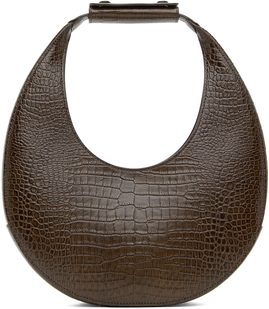 Brown Croc Moon Bag