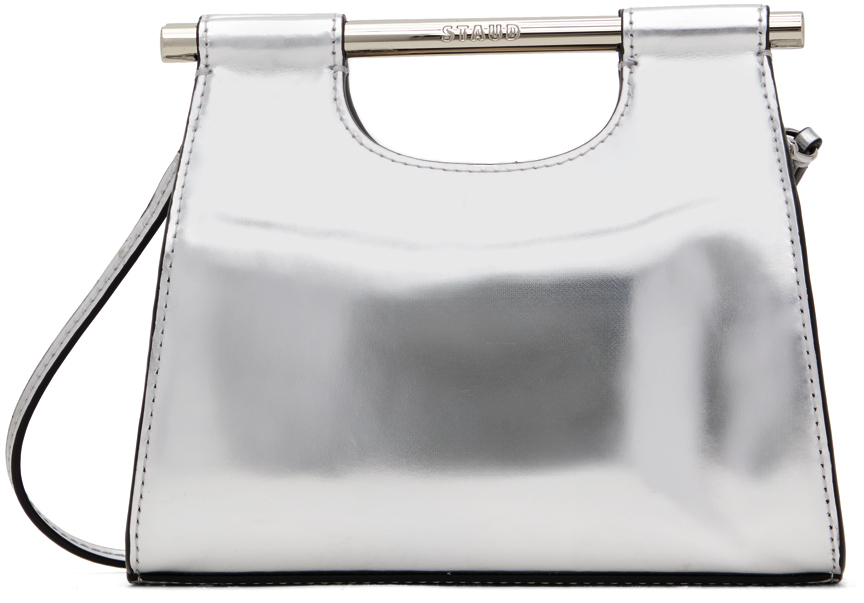 Staud Silver Mini Mar Bag