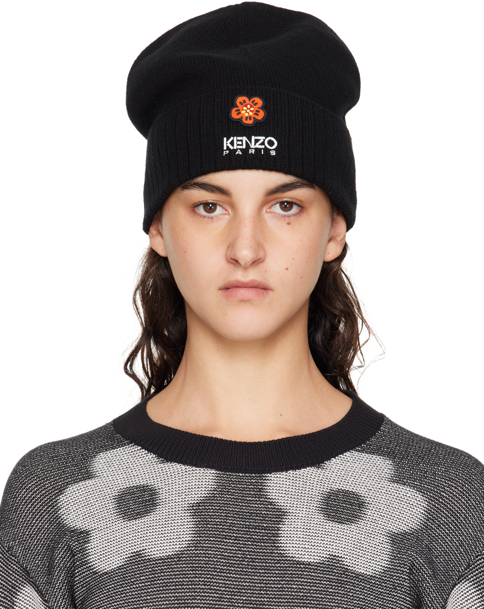 Black Kenzo Paris Boke Flower Beanie by Kenzo on Sale