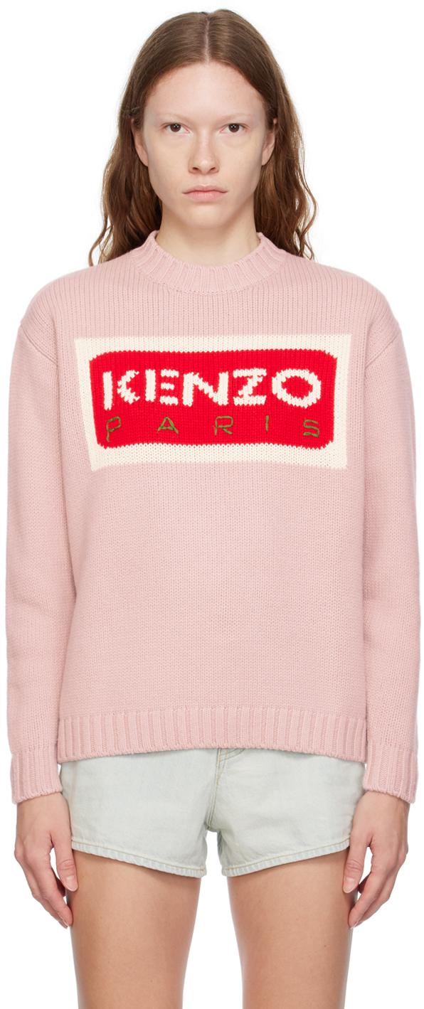 Smadre Mose kapsel Kenzo: Pink Kenzo Paris Intarsia Sweater | SSENSE