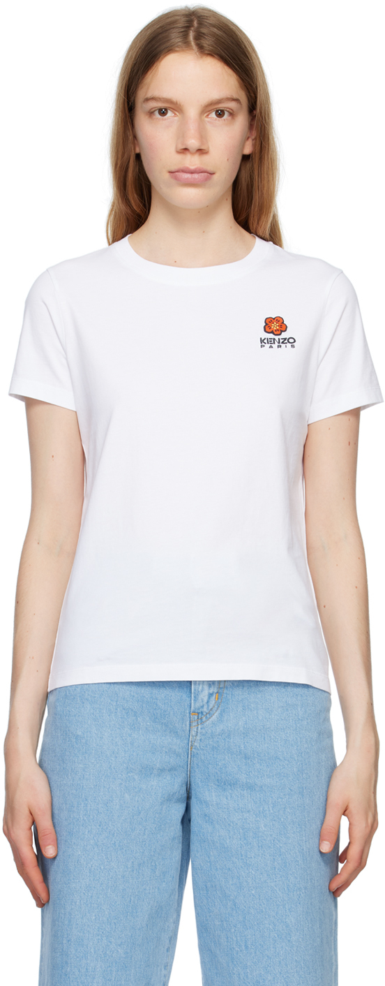 White Kenzo Paris Boke Flower T-Shirt