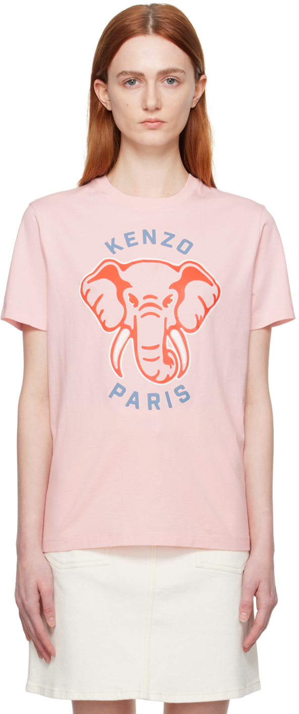 KENZO PINK KENZO PARIS VARSITY JUNGLE T-SHIRT