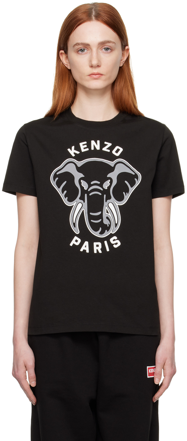 Shop Kenzo Black  Paris Varsity Jungle T-shirt