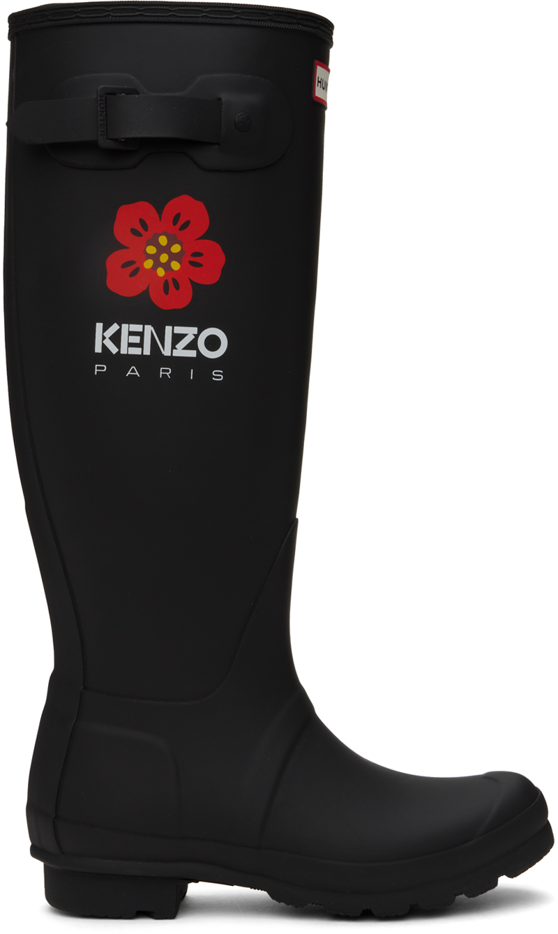Shop Kenzo Black  Paris Hunter Edition Wellington Boots In 99 Black