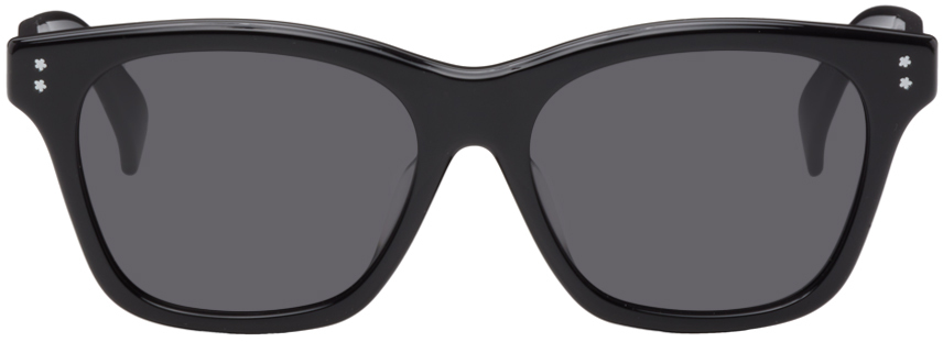 Kenzo Men's Boke Flower 56mm Square Sunglasses In Shiny Black Smoke