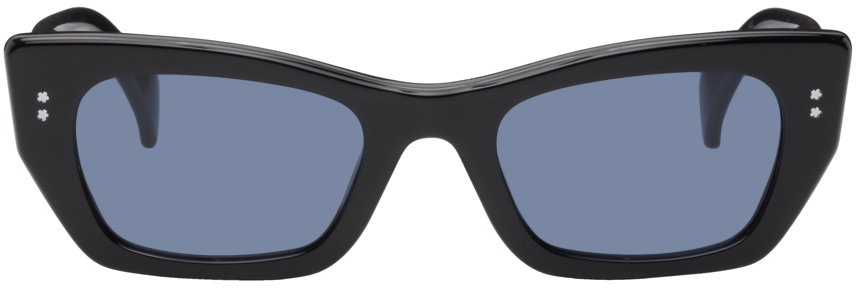 Kenzo Black  Paris Cat-eye Sunglasses In Shiny Black / Blue