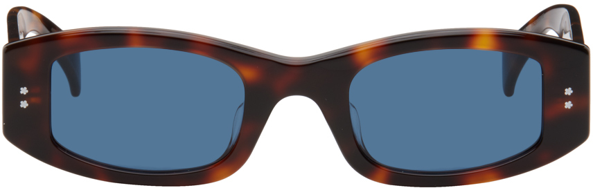 Kenzo Tortoiseshell Rectangular Sunglasses In Blonde Havana/blue