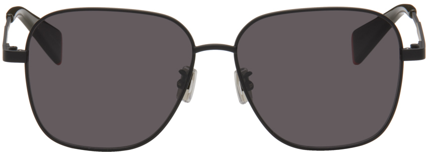 Kenzo Black Aviator Sunglasses In Matte Black/smoke