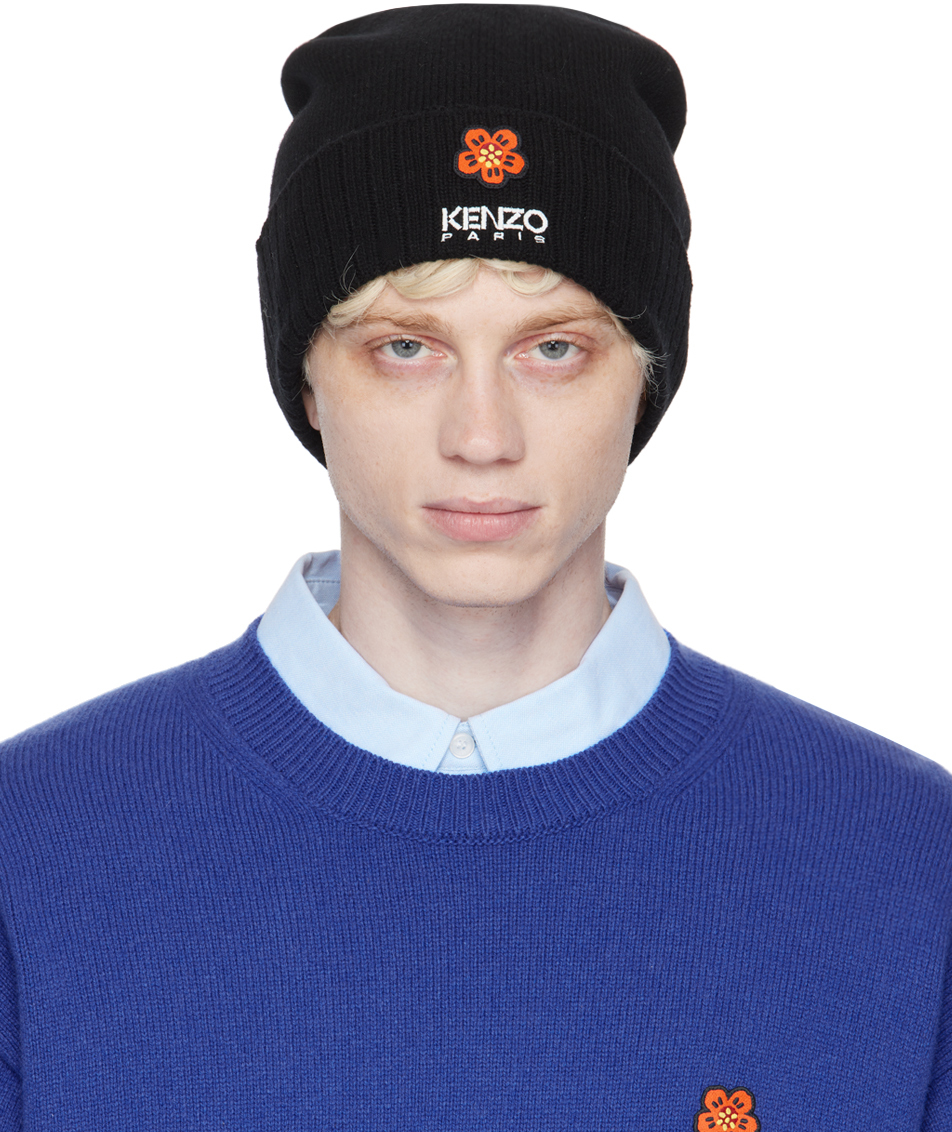 Kenzo: Black Kenzo Paris Boke Flower Beanie | SSENSE