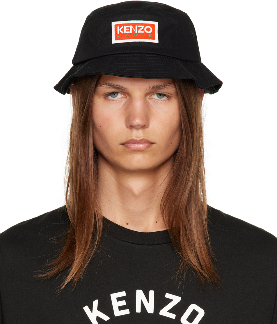 Kenzo Black  Paris Sun Bucket Hat In 99j - Black