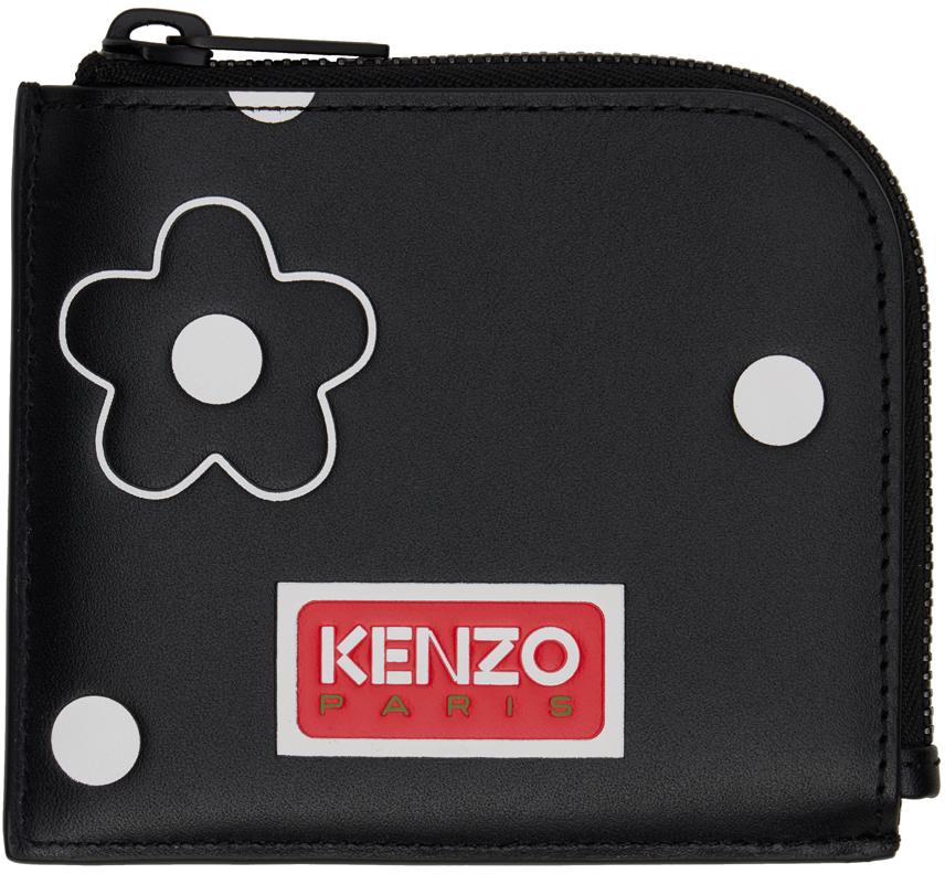 Kenzo Black  Paris Polka Dot Wallet In 99 - Black