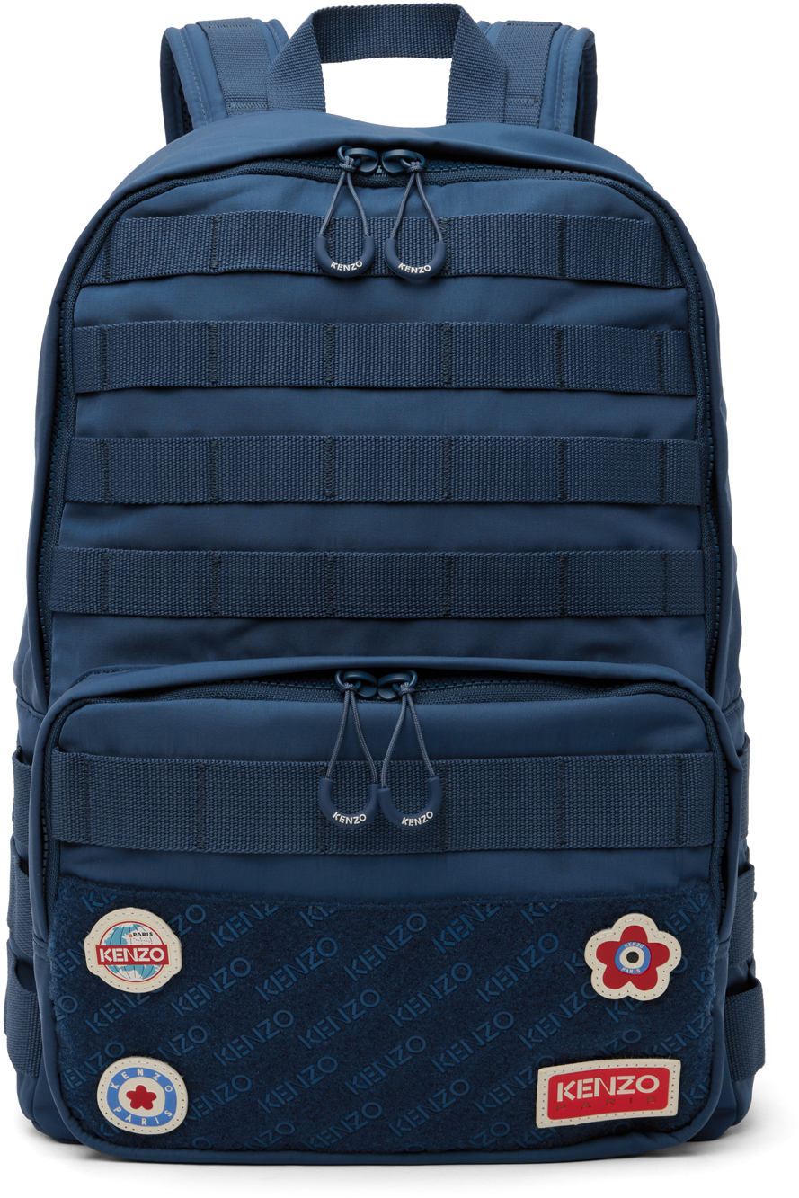 Shop Kenzo Navy  Paris Jungle Backpack In 76 - Navy Blue