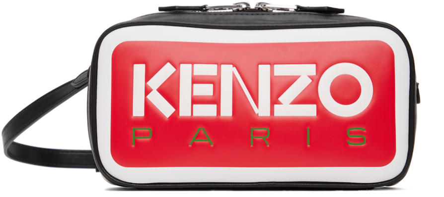 Kenzo Black & Red ' Paris' Bag In 99 - Black