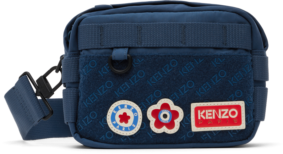Kenzo Jungle Belt Bag In 76 - Navy Blue