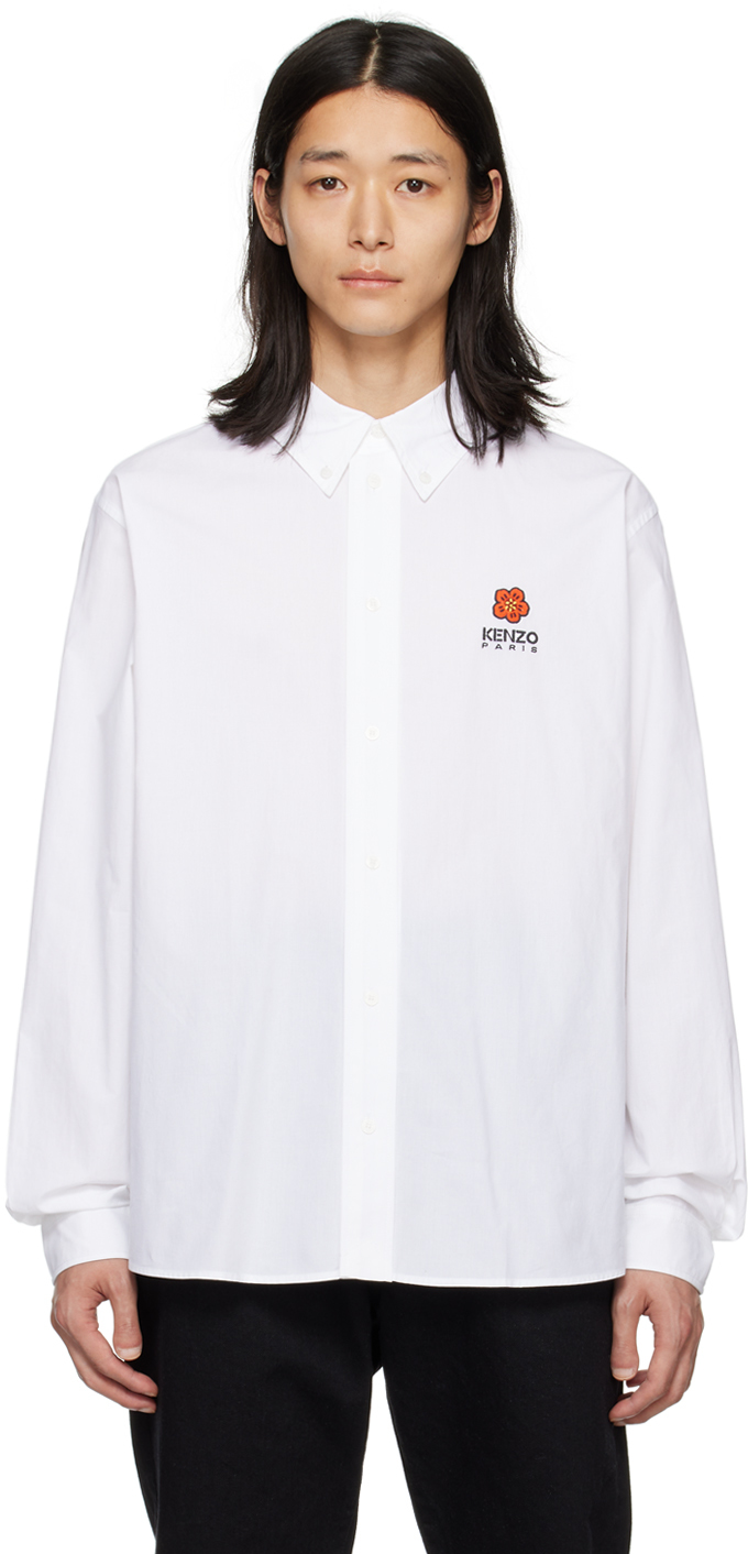 Kenzo White  Paris Boke Flower Shirt In 01 - White