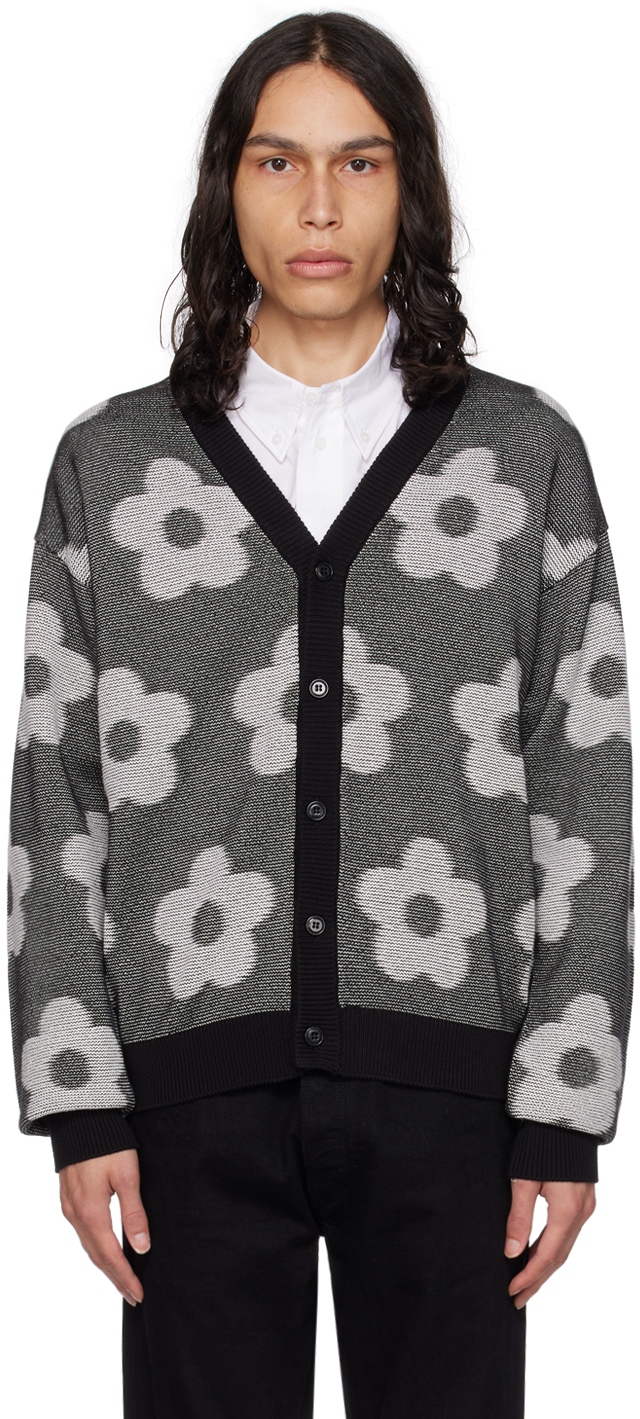 Black & White Kenzo Paris Flower Spot Cardigan