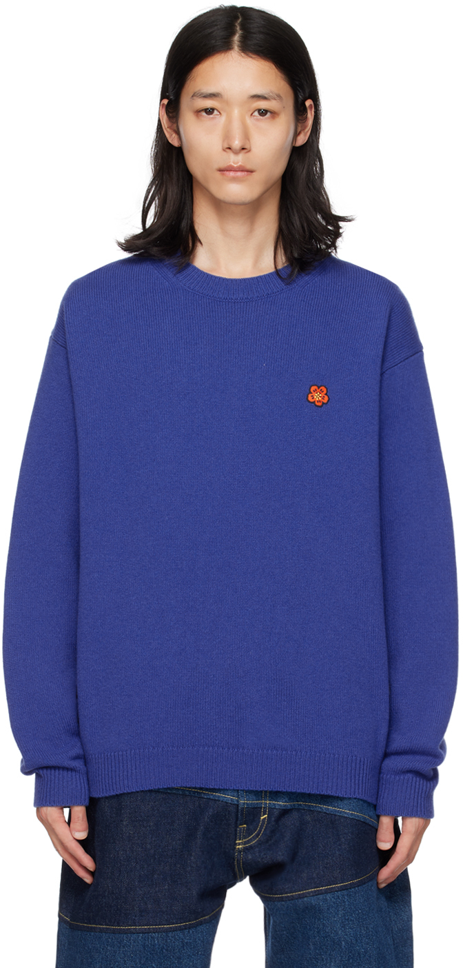 Kenzo Blue  Paris Boke Flower Sweater In 71 - Royal Blue