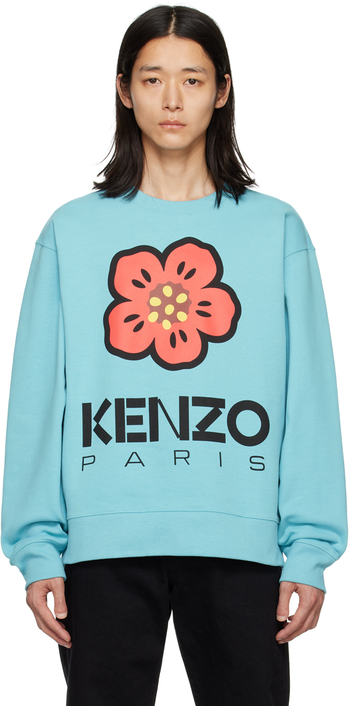 KENZO BLUE KENZO PARIS BOKE FLOWER SWEATSHIRT