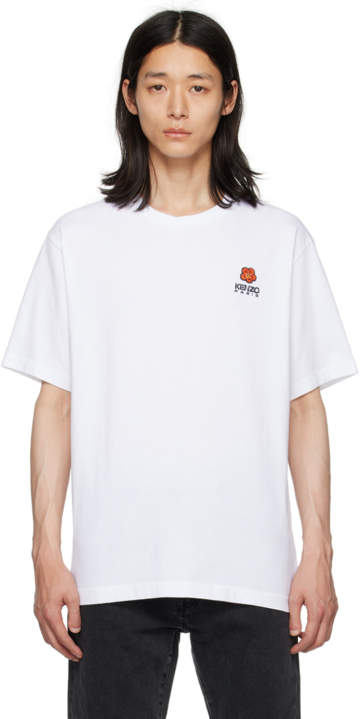 Shop Kenzo White  Paris Boke Flower T-shirt In 01 - White
