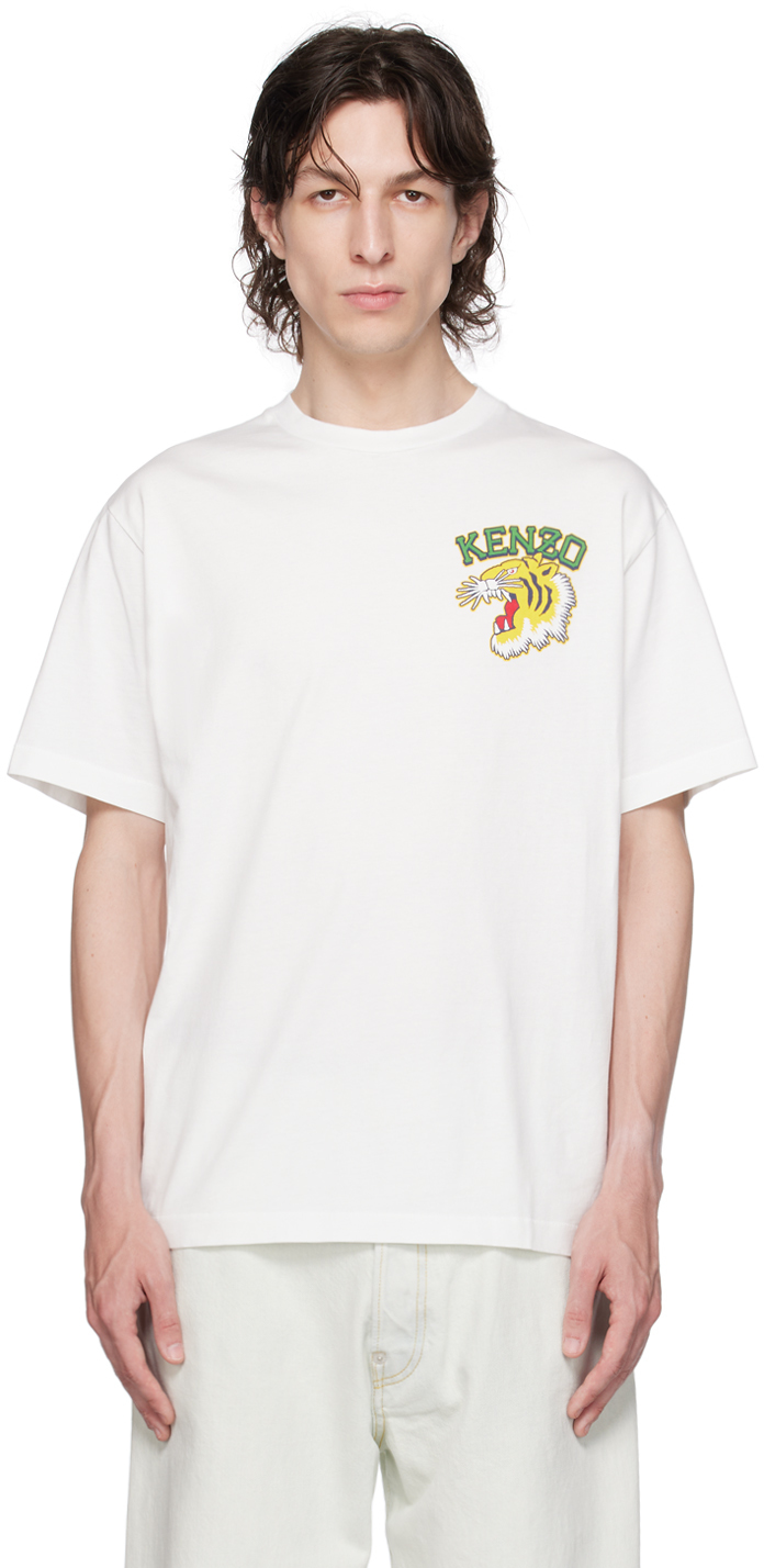 Kenzo Tiger Varsity Jungle T-shirt Off White Male