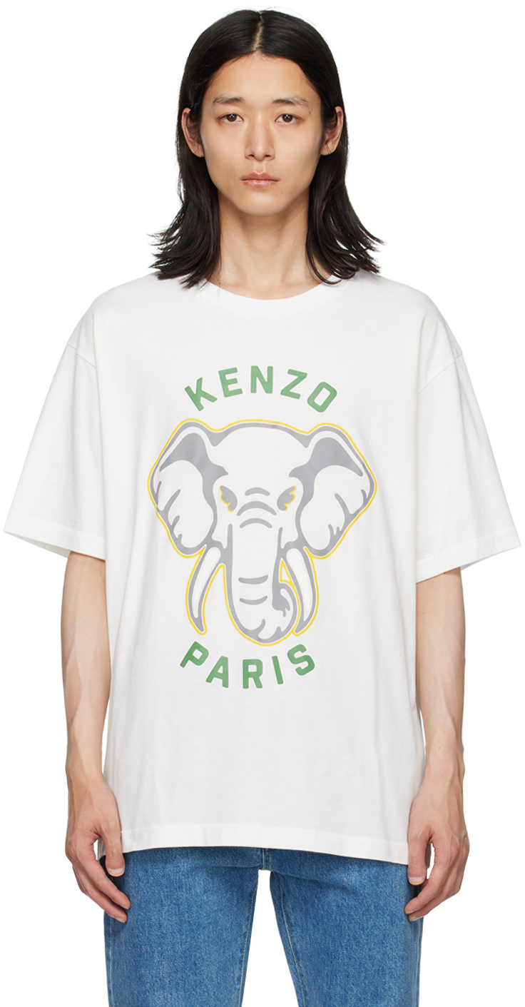 KENZO OFF-WHITE KENZO PARIS ELEPHANT T-SHIRT