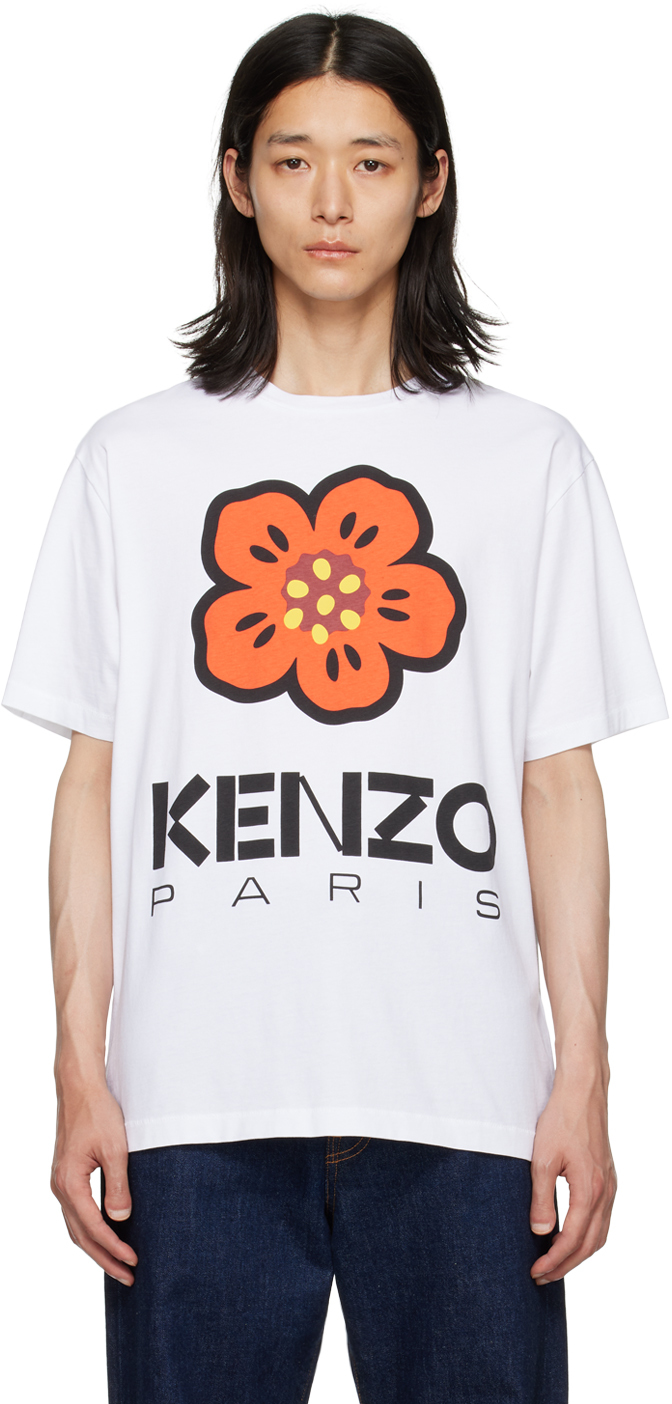 Shop Kenzo White  Paris Boke Flower T-shirt In 01 - White