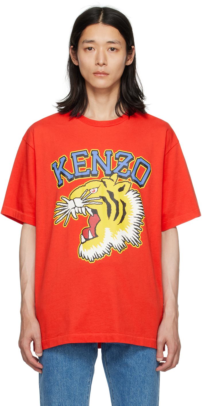 Kenzo: Red Kenzo Paris Varsity Jungle Tiger T-Shirt | SSENSE