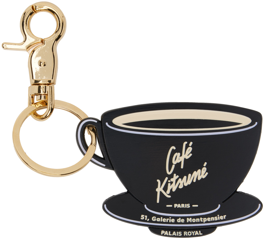 Maison Kitsuné Gold & Black 'Café Kitsuné' Keychain